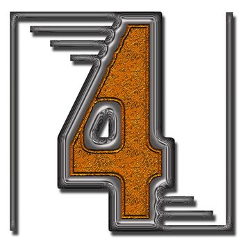 3D render of unique double metal pattern and texture ornament number