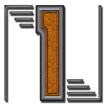3D render of unique double metal pattern and texture ornament number