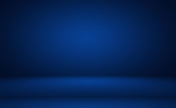 Abstract Luxury gradient Blue background. Smooth Dark blue with Black vignette Studio Banner