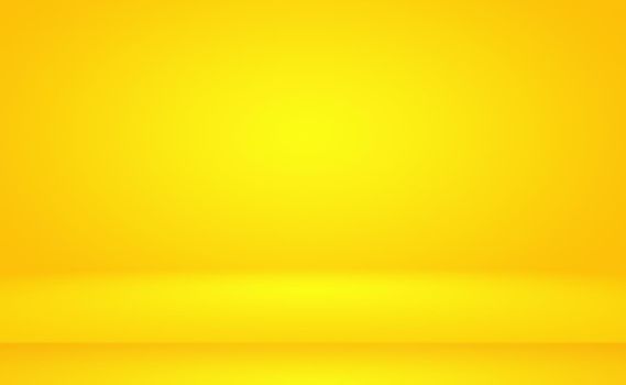 Abstract solid of shining yellow gradient studio wall room background