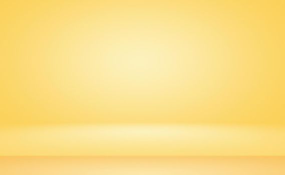 Abstract solid of shining yellow gradient studio wall room background