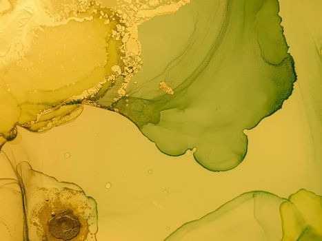 Gold Fluid Art. Marble Liquid Wallpaper. Acrylic Oil Effect. Abstract Paint. Fluid Art. Grunge Wave Illustration. Yellow Contemporary Wall. Luxury Alcohol Ink Background. Liquid Fluid Art.