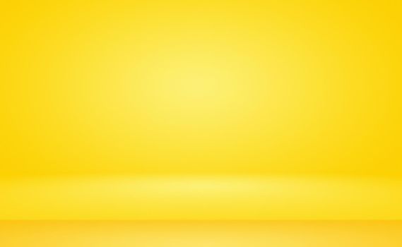 Abstract solid of shining yellow gradient studio wall room background