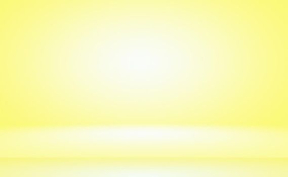 Abstract solid of shining yellow gradient studio wall room background