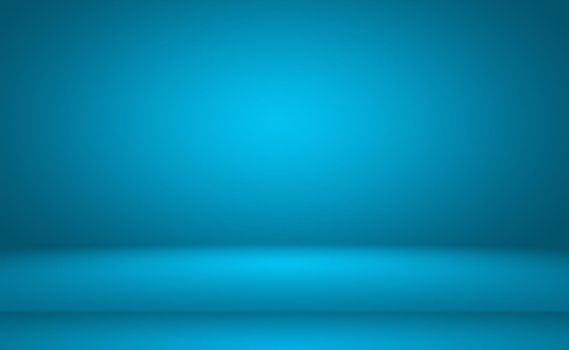 Abstract Luxury gradient Blue background. Smooth Dark blue with Black vignette Studio Banner