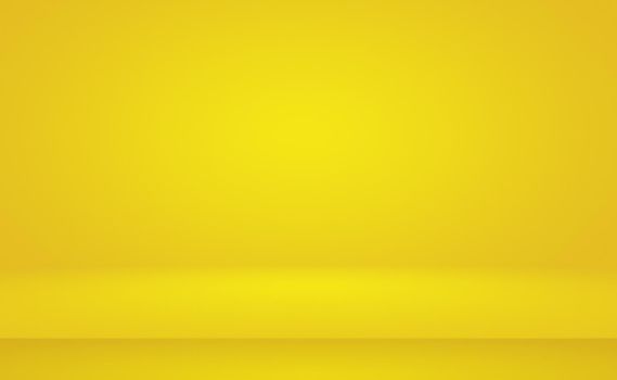 Abstract solid of shining yellow gradient studio wall room background