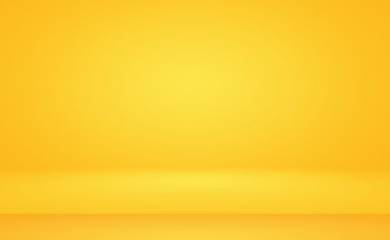 Abstract solid of shining yellow gradient studio wall room background