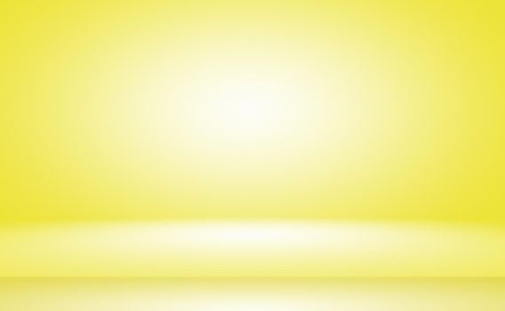 Abstract solid of shining yellow gradient studio wall room background