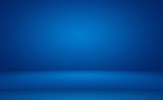 Abstract Luxury gradient Blue background. Smooth Dark blue with Black vignette Studio Banner