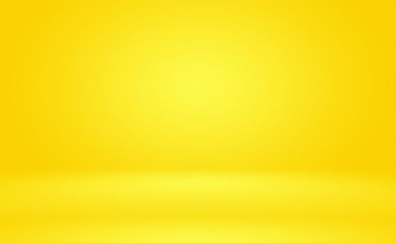 Abstract solid of shining yellow gradient studio wall room background