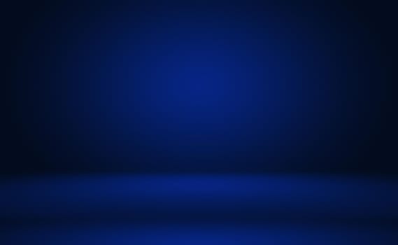 Abstract Luxury gradient Blue background. Smooth Dark blue with Black vignette Studio Banner