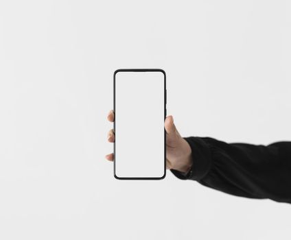close up hand holding phone. Resolution and high quality beautiful photo