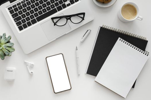 arrangement with empty notepad desk 2. Resolution and high quality beautiful photo