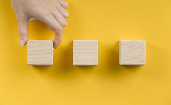 arrangement blank wooden cubes. Resolution and high quality beautiful photo