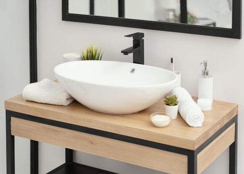 arrangement pf bathroom elements self care. Resolution and high quality beautiful photo