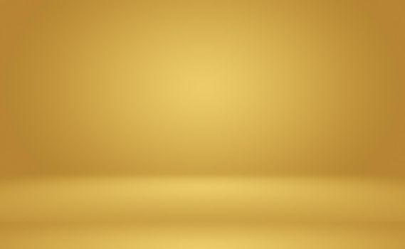 Abstract Luxury Gold yellow gradient studio wall, well use as background,layout,banner and product presentation