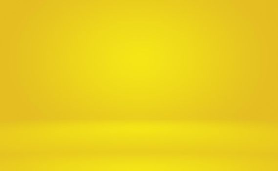 Abstract solid of shining yellow gradient studio wall room background