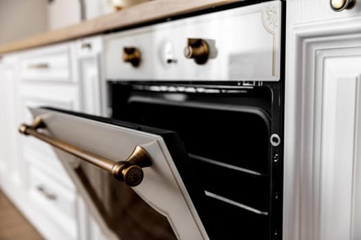 close up oven with golden details. Resolution and high quality beautiful photo