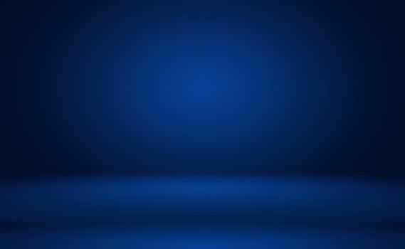 Abstract Luxury gradient Blue background. Smooth Dark blue with Black vignette Studio Banner