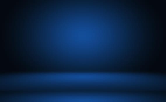 Abstract Luxury gradient Blue background. Smooth Dark blue with Black vignette Studio Banner