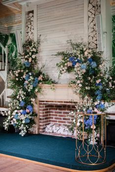 wedding ceremony area with dried flowers