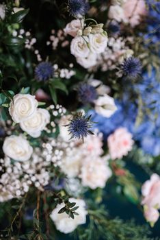 elegant wedding decorations made of natural flowers and green elements