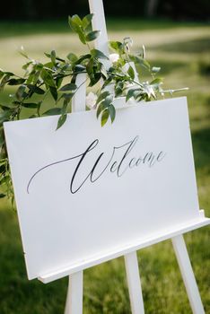 wedding decor, sign welcome to the event