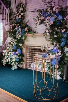 wedding ceremony area with dried flowers