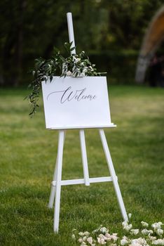 wedding decor, sign welcome to the event