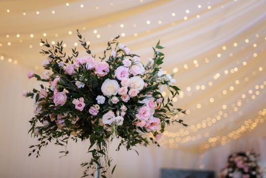 elegant wedding decorations made of natural flowers and green elements