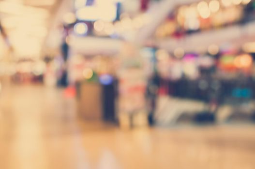 Vintage Style - Abstract background of shopping mall, shallow depth of focus.