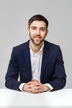 Business Concept - Handsome Business man confident smiling with camera.