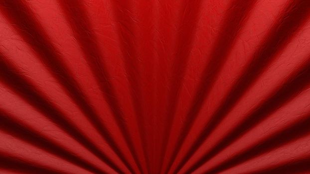 Closeup Chinese style folded fan or curtain for cinema background. Abstract wallpaper and backdrop object concept. 3D illustration rendering graphic design