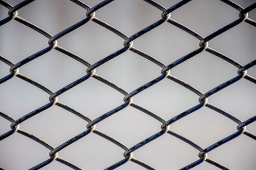 Close up Steel cage pattern background, Safety and Defense concept