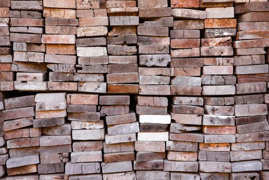 Lumber mill with full of cutting woods warehouse. Factory and production. Environment industry and structure concept.
