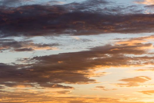 Golden Twilight dawn sky before sunset, Sky background, Nature concept