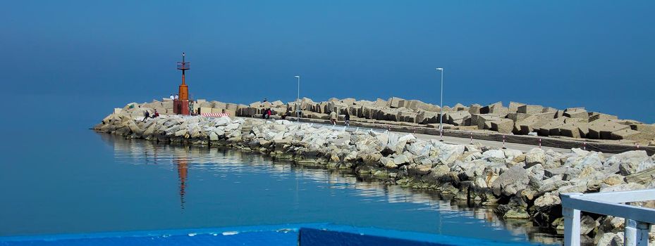 Coast sea landscape, banner image with copy space