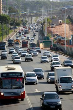 salvador, bahia, brazil - october 21, 2016: vehicles drive on avenida Paralela in the city of Salvador.
