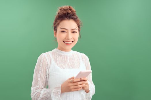 woman with phone smile electronics emotions life style technology device