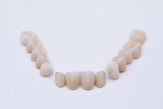 Metal Free Ceramic Dental Crowns. Ceramic zirconium in final version. Staining and glazing. Precision design and high quality materials.