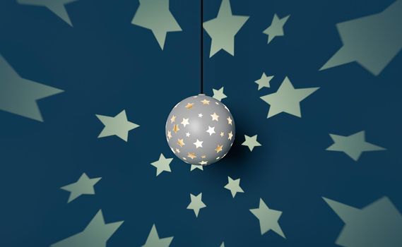 close-up of a night lamp projecting stars on a wall. 3d rendering