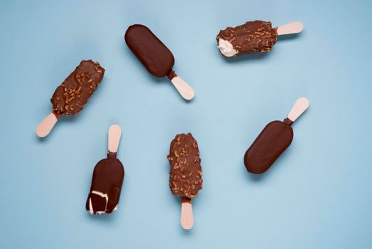 selection tasty chocolate ice cream table. High resolution photo