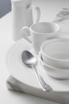 composition elegant tableware table. High resolution photo