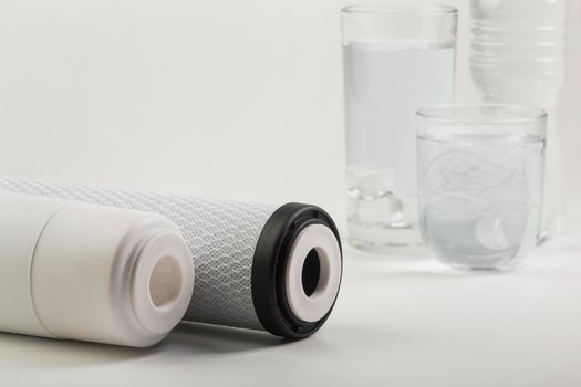 water filters glasses water ice. High resolution photo