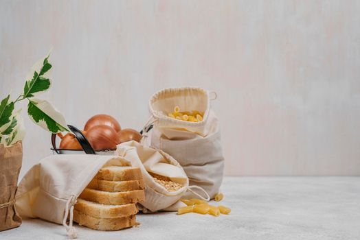 front view pantry food ingredients. High resolution photo