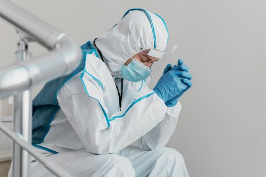 doctor wearing virus prevention equipment. High resolution photo