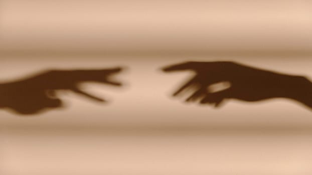 shadows hands white wall. High resolution photo