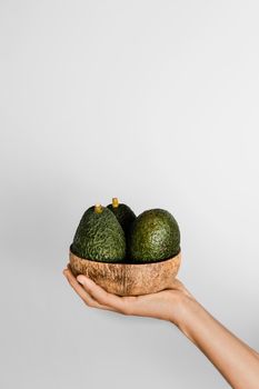 abstract minimal concept avocados bowl. High resolution photo