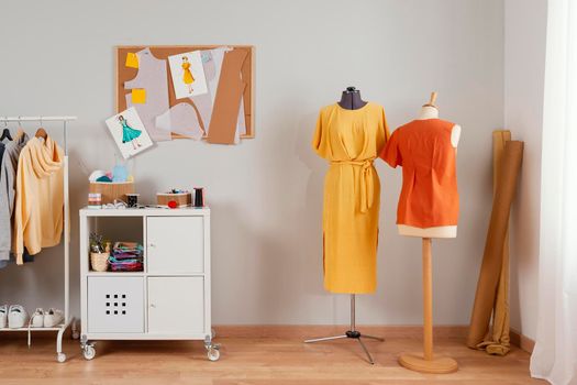 workshop style with clothes mannequin. High resolution photo