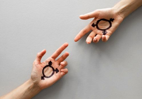 hands with transgender sign. High resolution photo